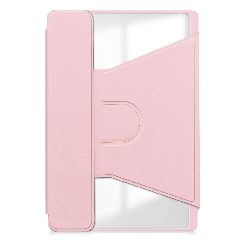 For Lenovo Tab M11 / Xiaoxin Pad 11 2024 Case PU+Acrylic Tablet Stand Cover with Bluetooth-compatible Keyboard - Pink