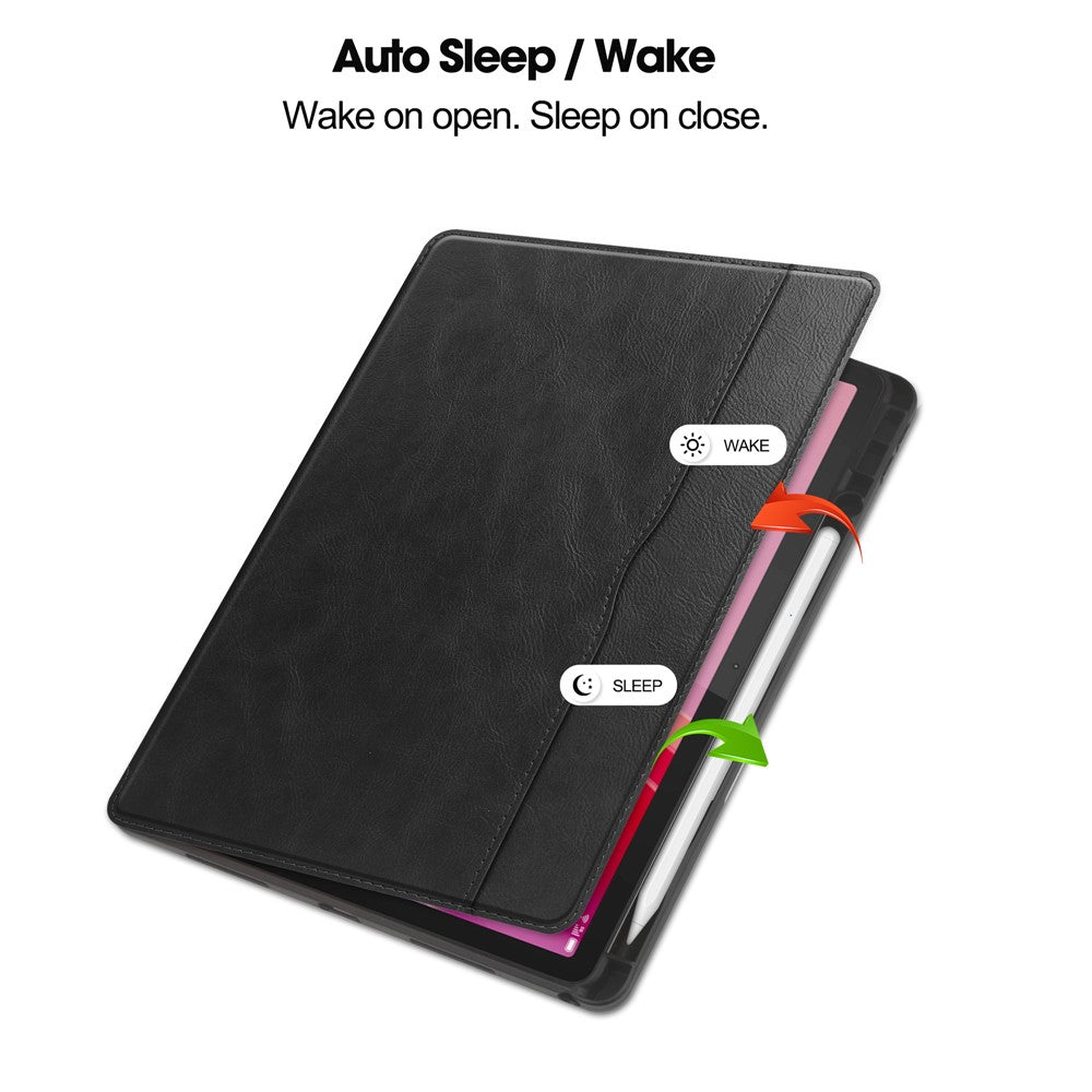 For Lenovo Tab M11 / Xiaoxin Pad 11 2024 Case Shockproof Leather Auto Wake  /  Sleep Tablet Stand Cover - Black