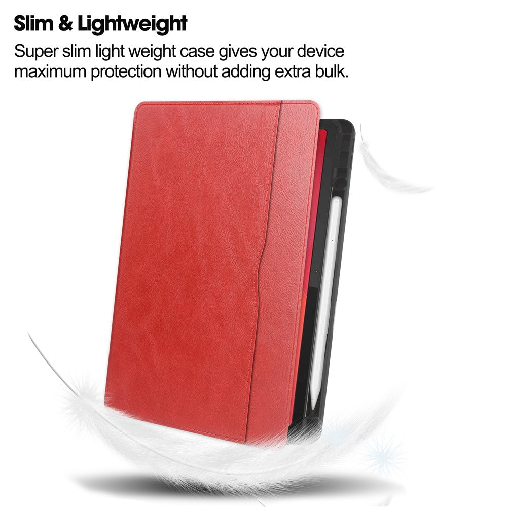 For Lenovo Tab M11 / Xiaoxin Pad 11 2024 Case Shockproof Leather Auto Wake  /  Sleep Tablet Stand Cover - Red