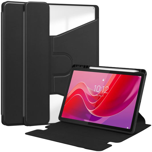 For Lenovo Tab M11 / Xiaoxin Pad 11 2024 Tablet Case 360-Degree Rotating Stand Anti-fall Cover (without Keyboard) - Black