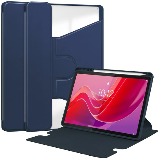 For Lenovo Tab M11 / Xiaoxin Pad 11 2024 Tablet Case 360-Degree Rotating Stand Anti-fall Cover (without Keyboard) - Dark Blue