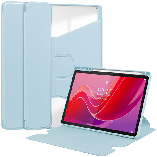 For Lenovo Tab M11 / Xiaoxin Pad 11 2024 Tablet Case 360-Degree Rotating Stand Anti-fall Cover (without Keyboard) - Sky Blue