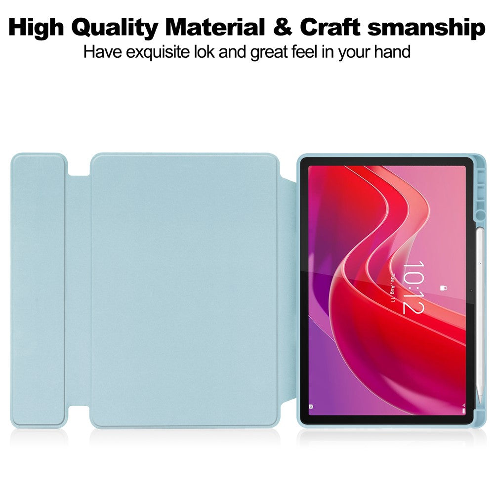 For Lenovo Tab M11 / Xiaoxin Pad 11 2024 Tablet Case 360-Degree Rotating Stand Anti-fall Cover (without Keyboard) - Sky Blue