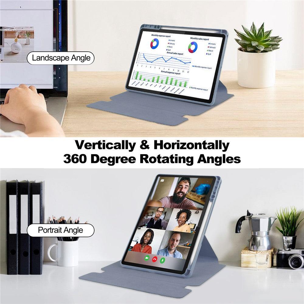 For Lenovo Tab M11 / Xiaoxin Pad 11 2024 Tablet Case 360-Degree Rotating Stand Anti-fall Cover (without Keyboard) - Purple