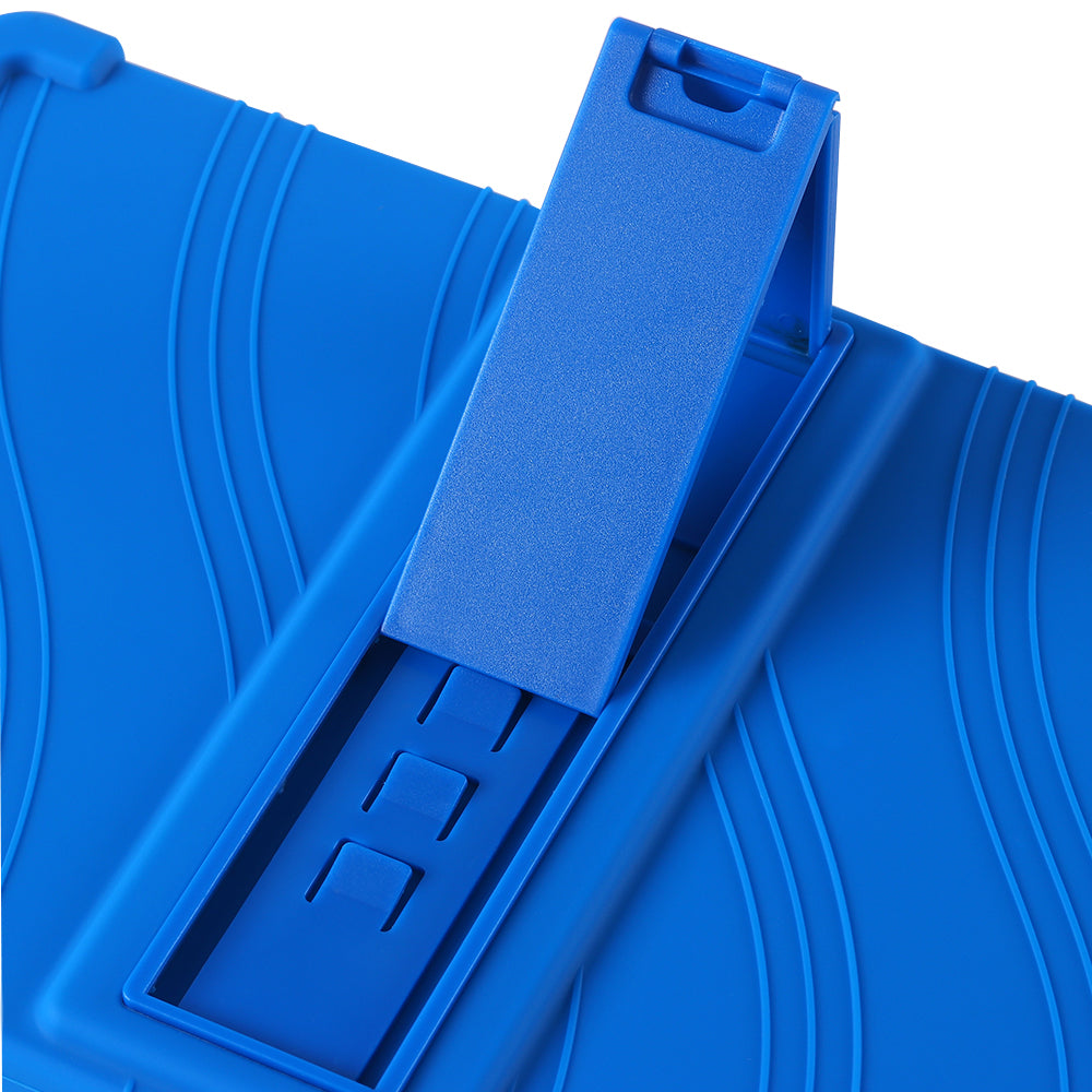 For Samsung Galaxy Tab S9 / S9 FE Tablet Cover Adjustable Kickstand Anti-drop Silicone Case - Dark Blue