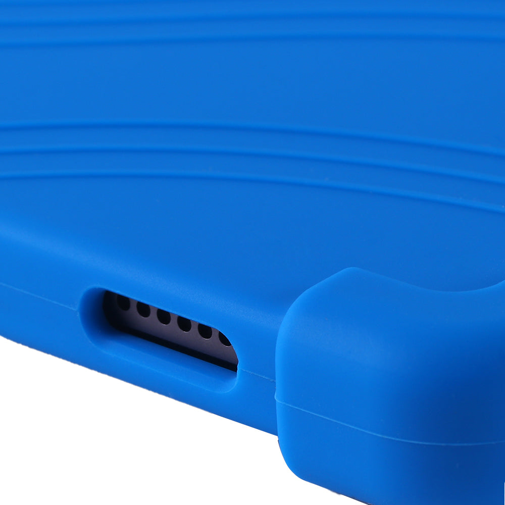 For Samsung Galaxy Tab S9 / S9 FE Tablet Cover Adjustable Kickstand Anti-drop Silicone Case - Dark Blue