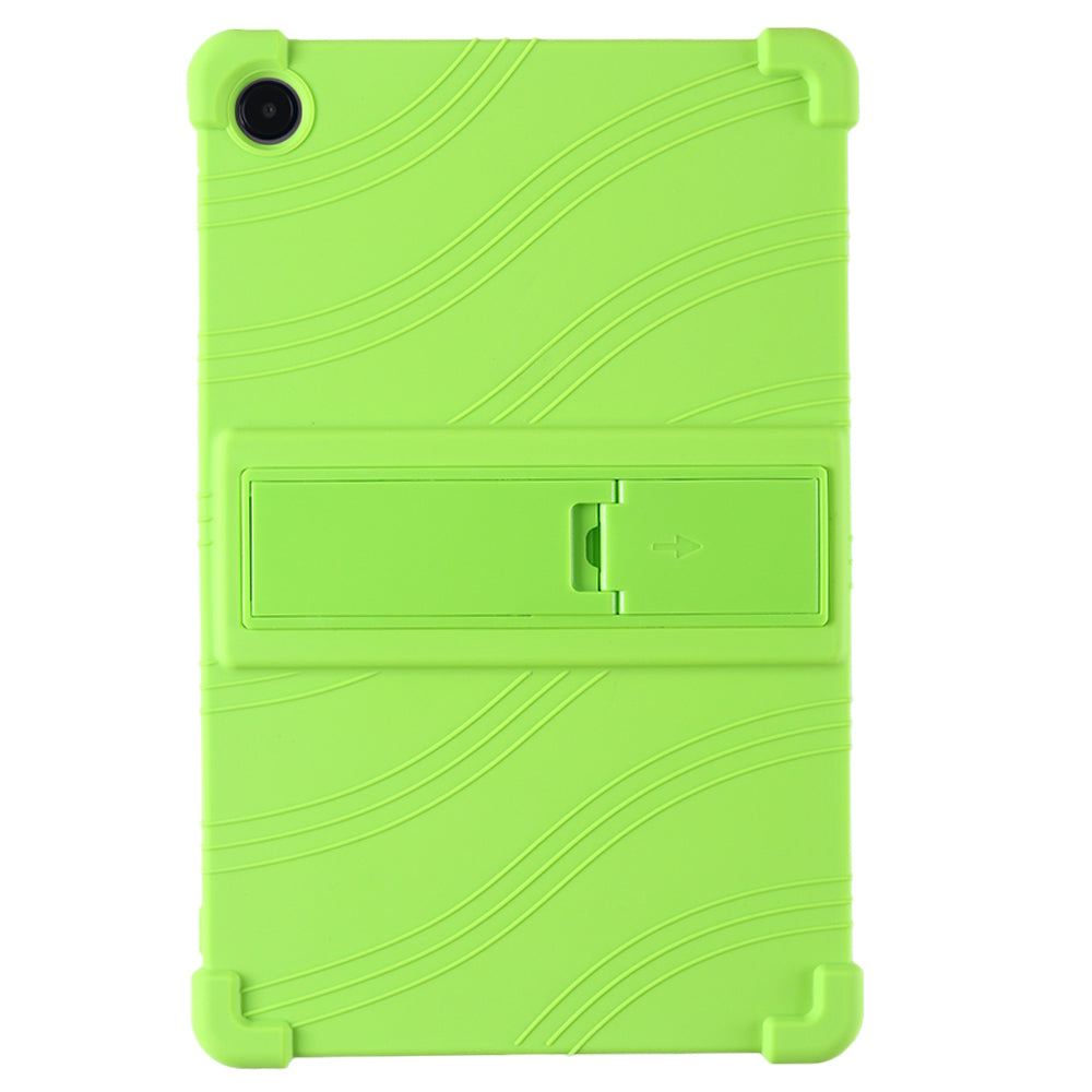 For Samsung Galaxy Tab S9 / S9 FE Tablet Cover Adjustable Kickstand Anti-drop Silicone Case - Green