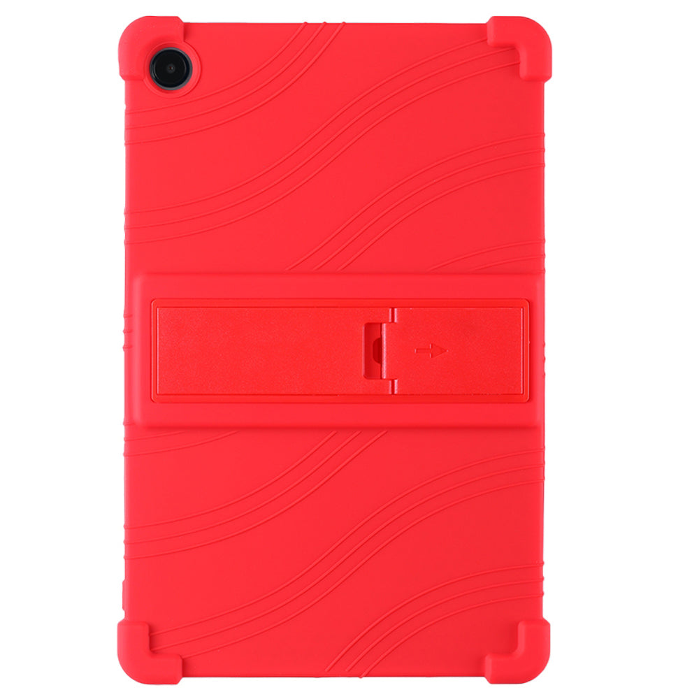 For Samsung Galaxy Tab S9 / S9 FE Tablet Cover Adjustable Kickstand Anti-drop Silicone Case - Red