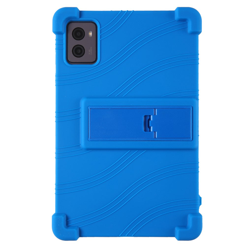 For Lenovo Legion Y700 (2023) Silicone Case Four Corners Protective Kickstand Cover - Dark Blue