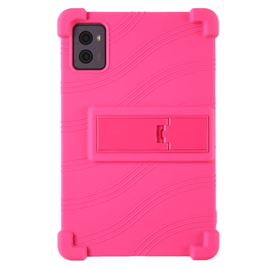 For Lenovo Legion Y700 (2023) Silicone Case Four Corners Protective Kickstand Cover - Rose
