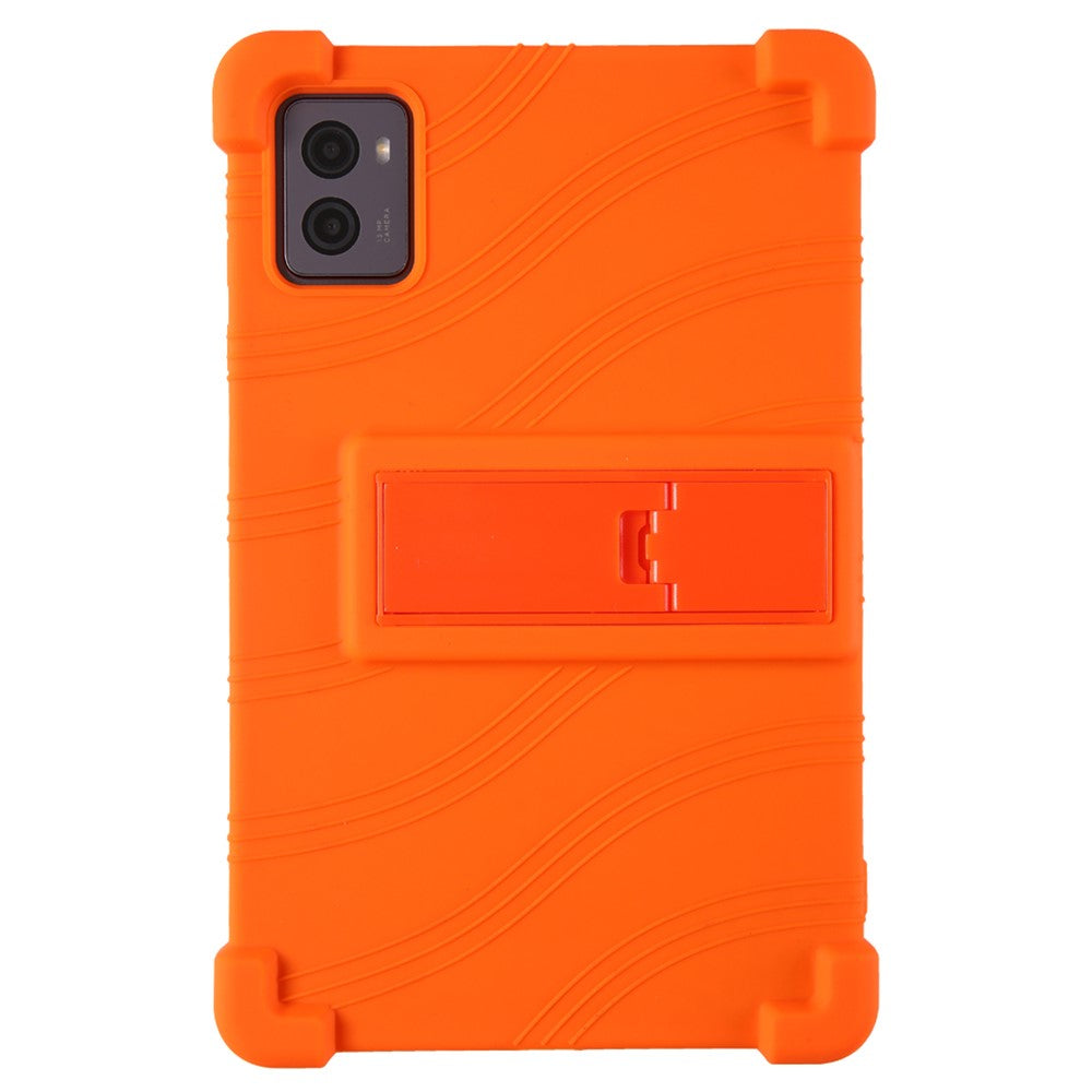 For Lenovo Legion Y700 (2023) Silicone Case Four Corners Protective Kickstand Cover - Orange