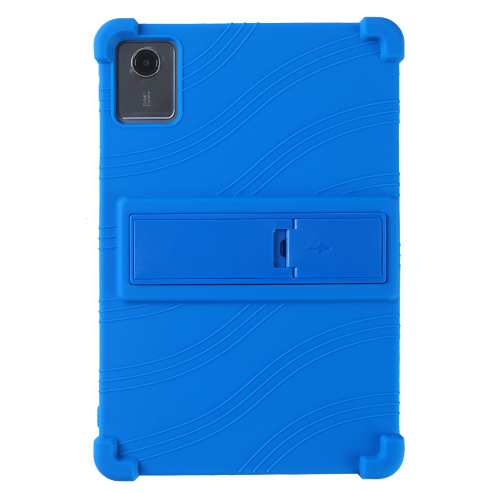 For Lenovo Tab M11 / Xiaoxin Pad 11 2024 Kickstand Case Reinforced Corners Silicone Cover - Dark Blue