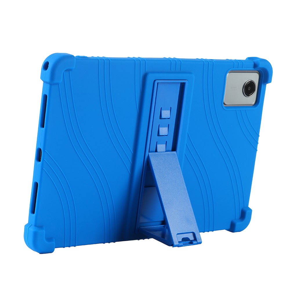 For Lenovo Tab M11 / Xiaoxin Pad 11 2024 Kickstand Case Reinforced Corners Silicone Cover - Dark Blue