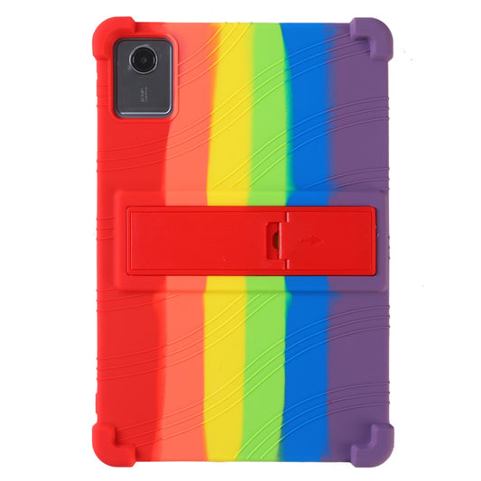 For Lenovo Tab M11 / Xiaoxin Pad 11 2024 Kickstand Case Reinforced Corners Silicone Cover - Multi-color