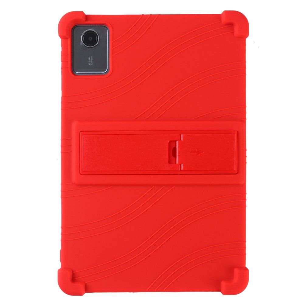 For Lenovo Tab M11 / Xiaoxin Pad 11 2024 Kickstand Case Reinforced Corners Silicone Cover - Red