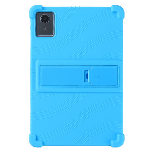 For Lenovo Tab M11 / Xiaoxin Pad 11 2024 Kickstand Case Reinforced Corners Silicone Cover - Sky Blue
