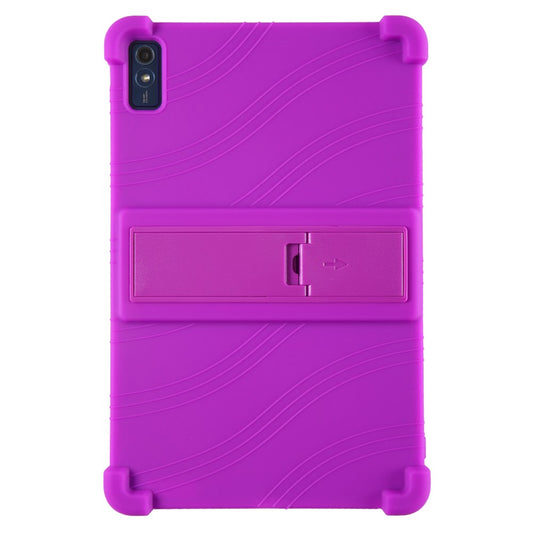 For Lenovo Tab M10 5G Silicone Protective Case Folding Kickstand Tablet Anti-drop Cover - Purple