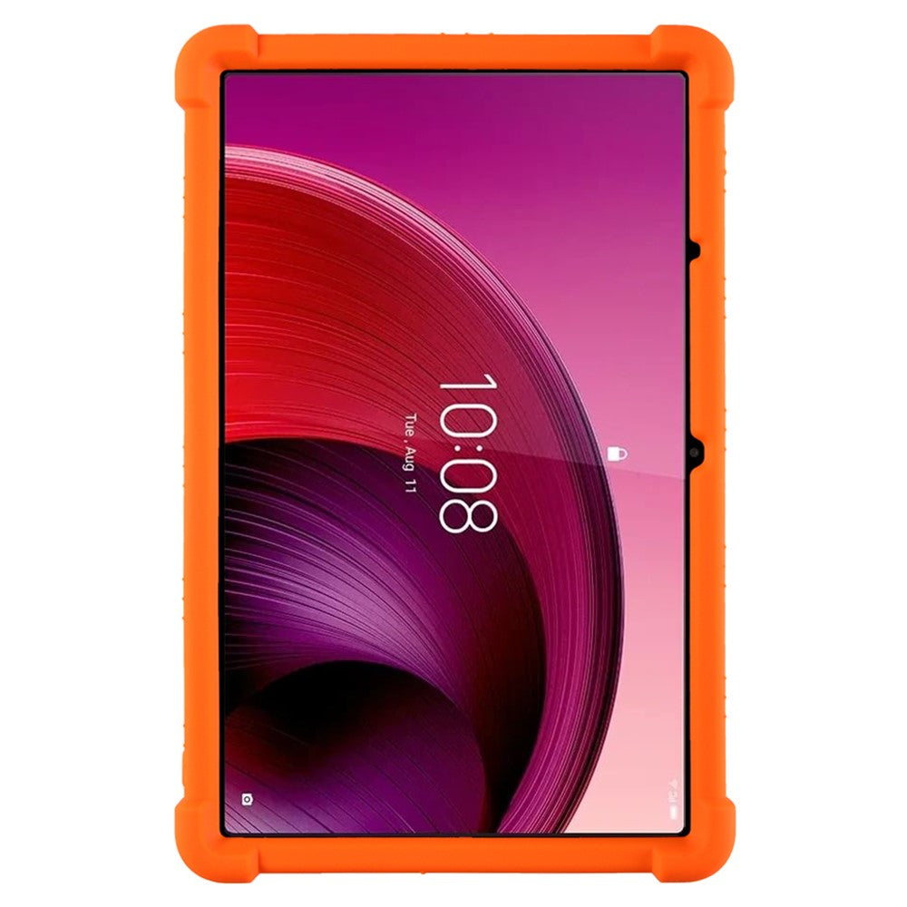 For Lenovo Tab M10 5G Silicone Protective Case Folding Kickstand Tablet Anti-drop Cover - Orange