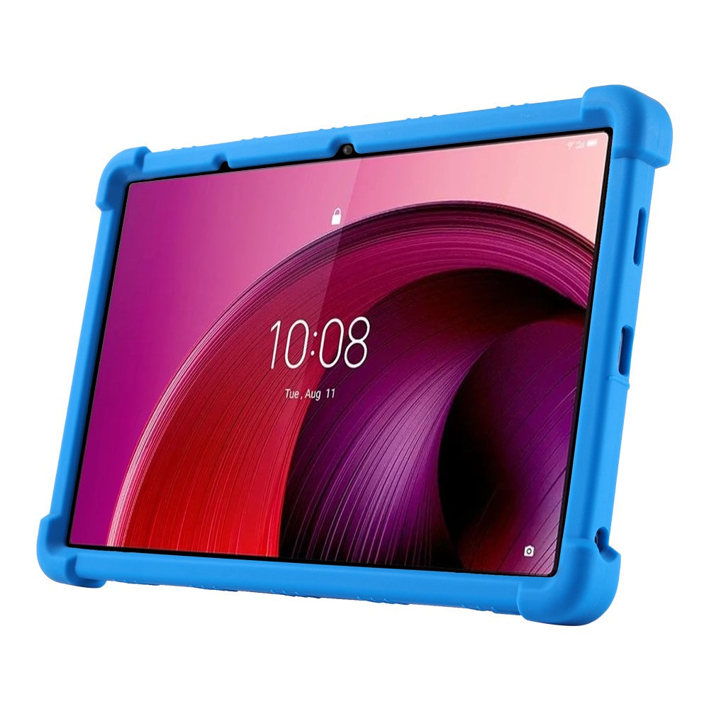 For Lenovo Tab M10 5G Silicone Protective Case Folding Kickstand Tablet Anti-drop Cover - Orange