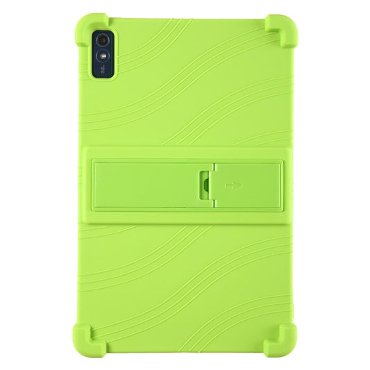 For Lenovo Tab M10 5G Silicone Protective Case Folding Kickstand Tablet Anti-drop Cover - Green