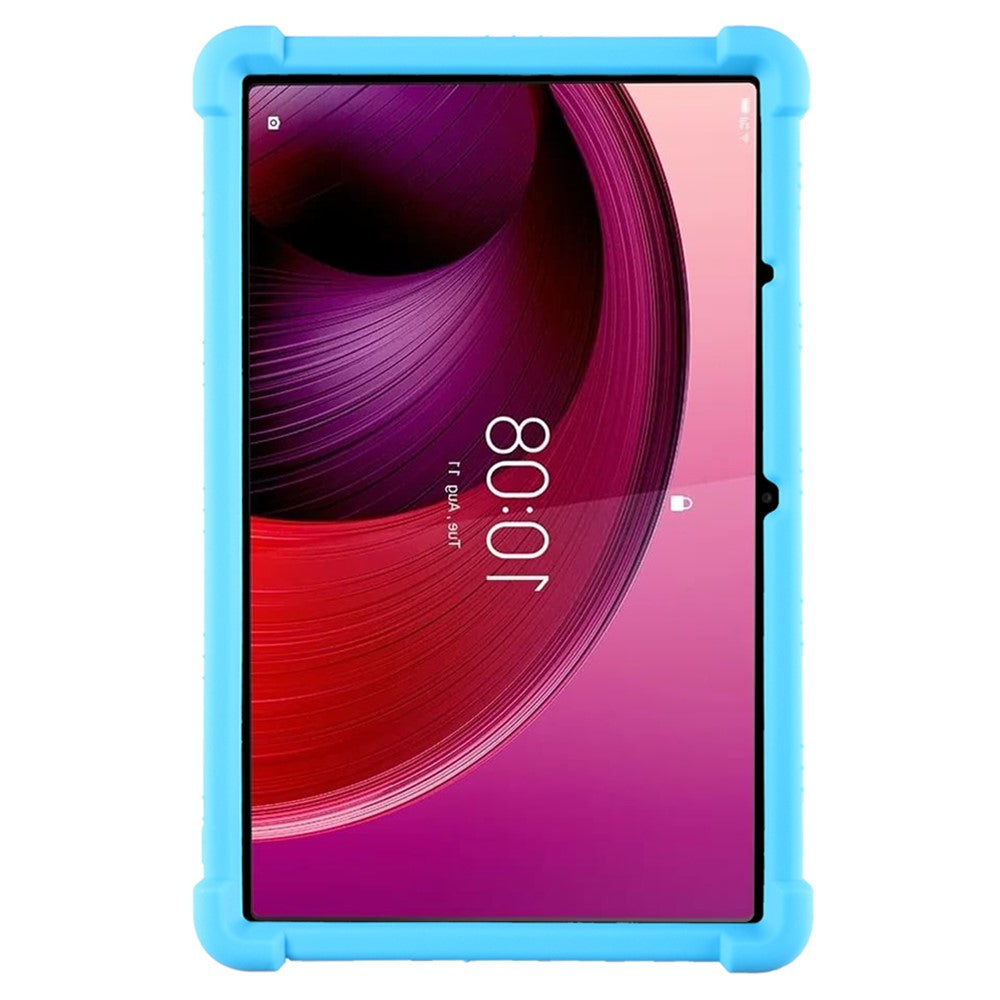 For Lenovo Tab M10 5G Silicone Protective Case Folding Kickstand Tablet Anti-drop Cover - Sky Blue