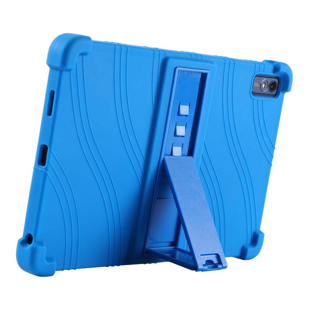 For Lenovo Tab M10 5G Silicone Protective Case Folding Kickstand Tablet Anti-drop Cover - Sky Blue