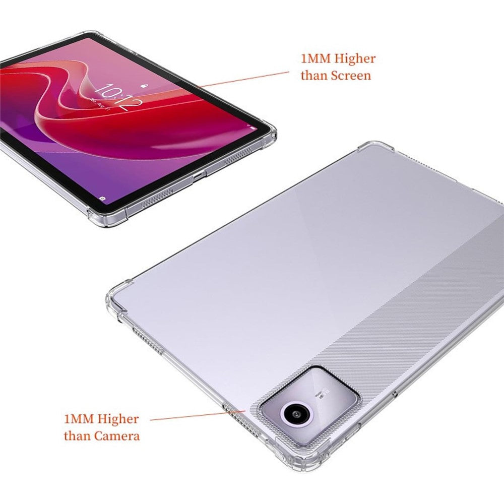 For Lenovo Tab M11 / Xiaoxin Pad 11 2024 Clear TPU Tablet Case + 2Pcs Tempered Glass Screen Protector