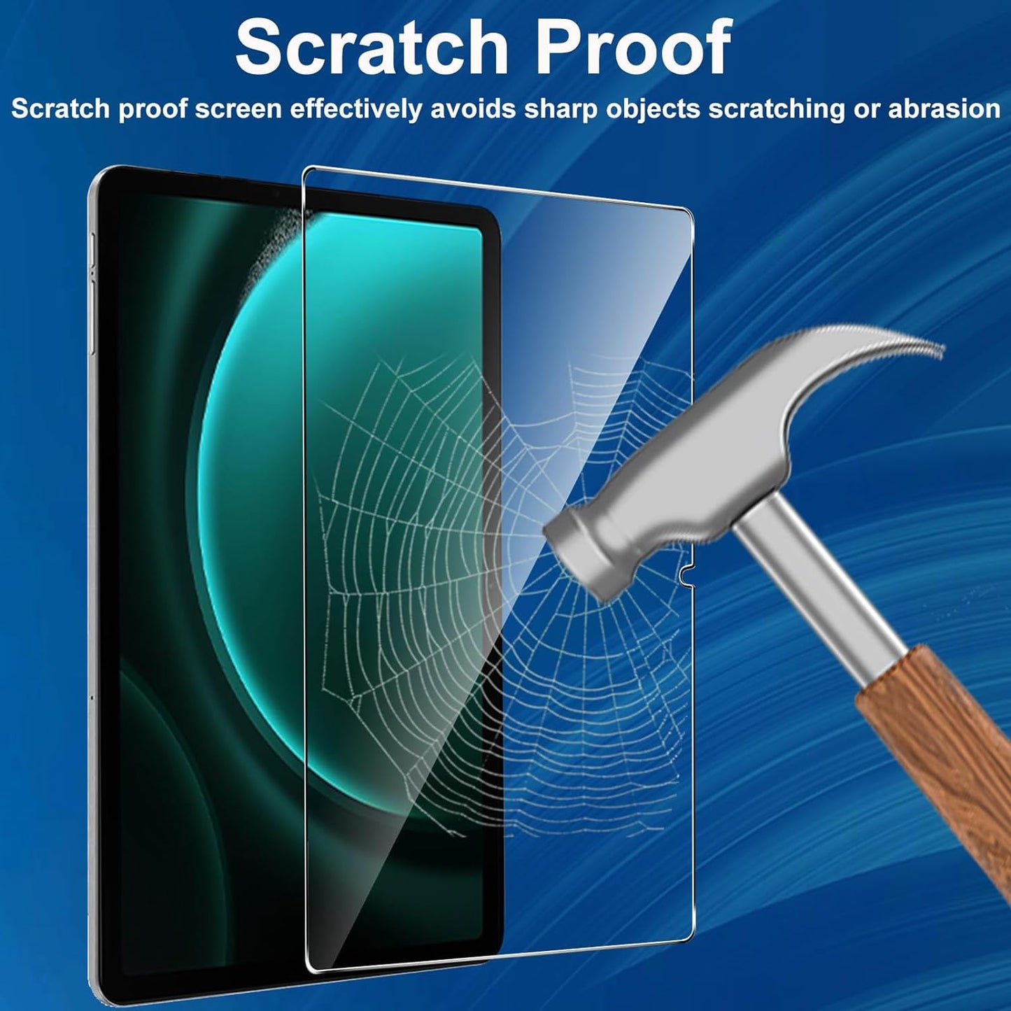 For Samsung Galaxy Tab S9 FE Case Clear TPU Tablet Cover + 2Pcs Tempered Glass Screen Protector