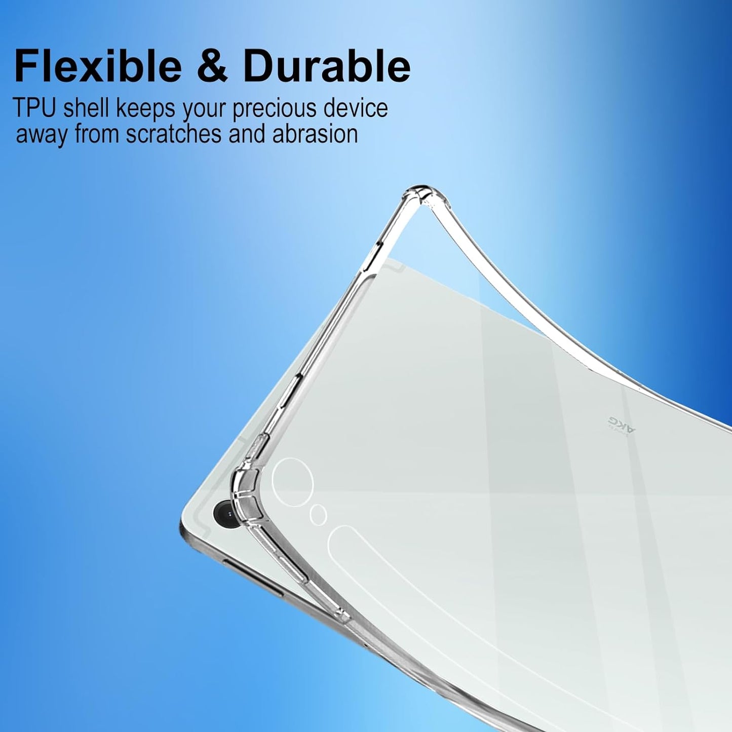 For Samsung Galaxy Tab S9 FE Case Clear TPU Tablet Cover + 2Pcs Tempered Glass Screen Protector