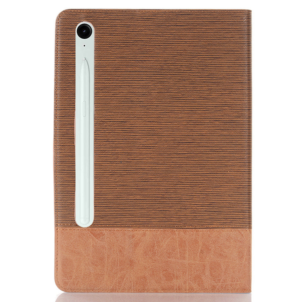 For Samsung Galaxy Tab S9 FE Wallet Case Cross Texture PU Leather Tablet Cover - Yellow