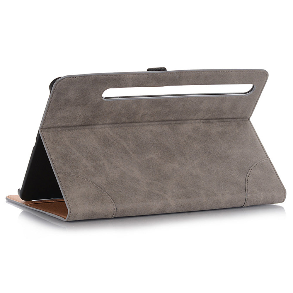 For Samsung Galaxy Tab S9 FE Tablet Case Cross Texture Card Slots PU Leather Flip Cover - Grey