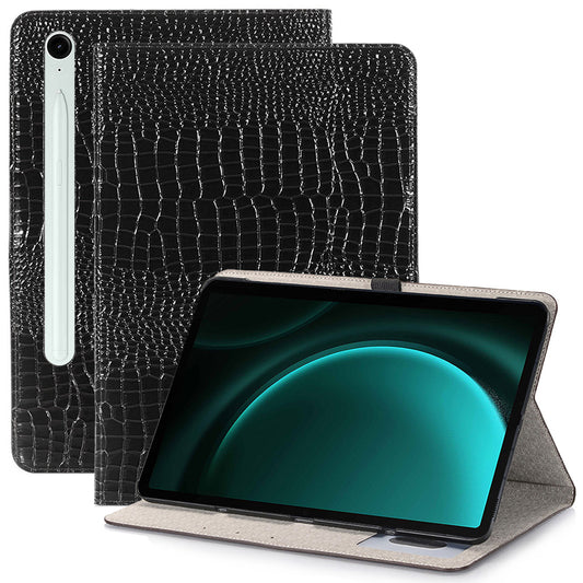 For Samsung Galaxy Tab S9 FE Case Viewing Stand Leather Wallet Tablet Cover - Black