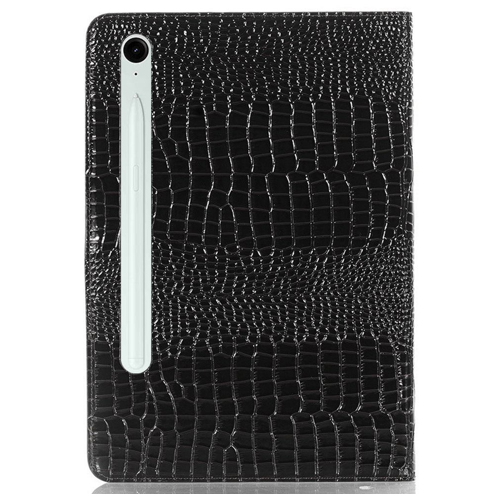 For Samsung Galaxy Tab S9 FE Case Viewing Stand Leather Wallet Tablet Cover - Black