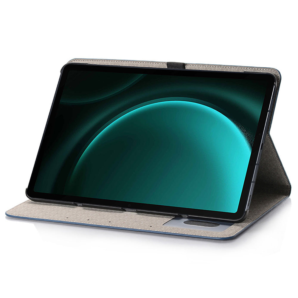 For Samsung Galaxy Tab S9 FE Case Viewing Stand Leather Wallet Tablet Cover - Dark Blue