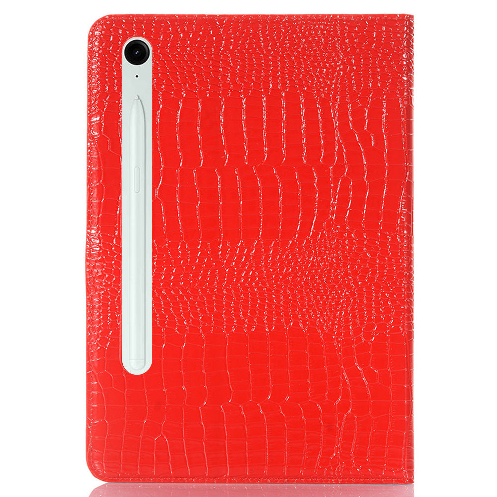 For Samsung Galaxy Tab S9 FE Case Viewing Stand Leather Wallet Tablet Cover - Red