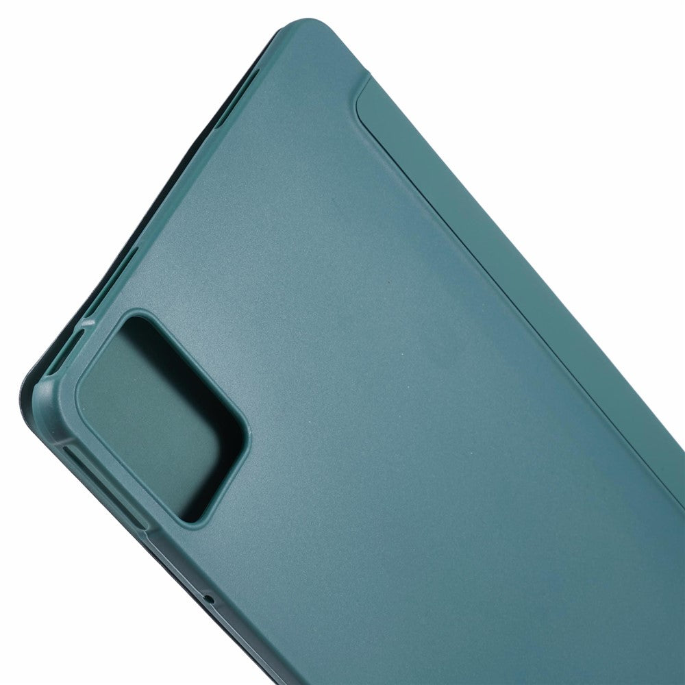 For Lenovo Tab M11 / Xiaoxin Pad 11 2024 Case Leather+Silicone Tri-fold Stand Shell Tablet Cover - Blackish Green
