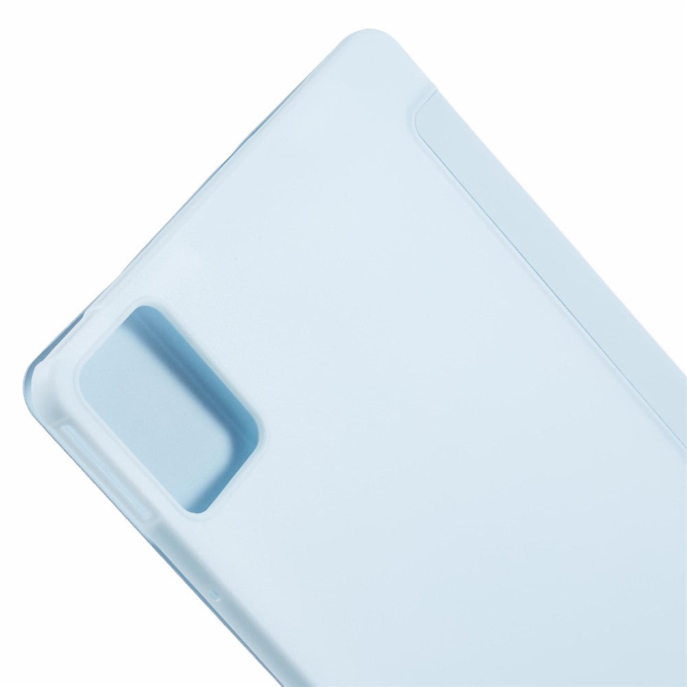 For Lenovo Tab M11 / Xiaoxin Pad 11 2024 Case Leather+Silicone Tri-fold Stand Shell Tablet Cover - Baby Blue