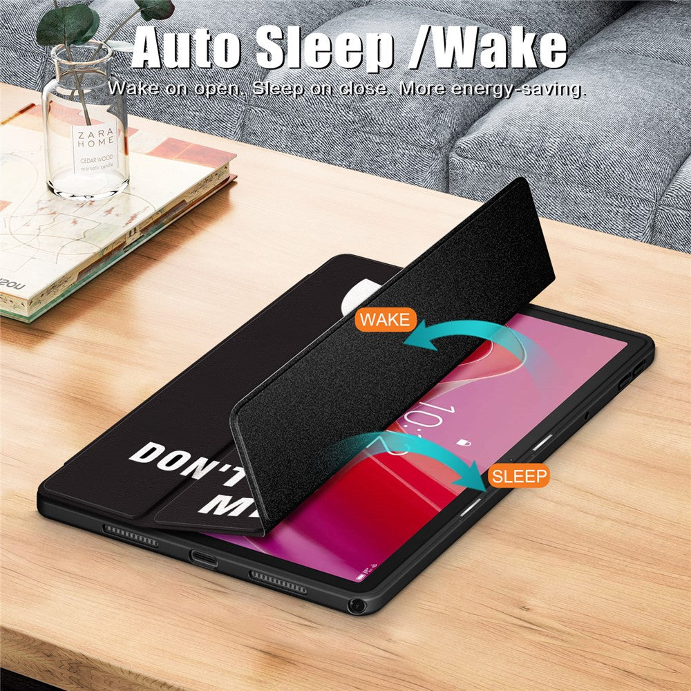 For Lenovo Tab M11 / Xiaoxin Pad 11 2024 330 Case Full-Body Tri-fold Stand Pattern Tablet Smart Cover - Eyes