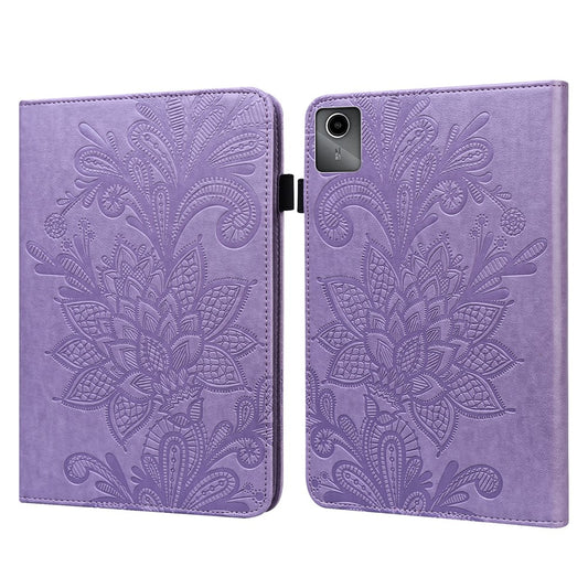 For Lenovo Tab M11 / Xiaoxin Pad 11 2024 Case Leather Tablet Cover with Card Slots Stand - Purple