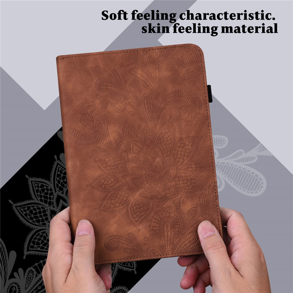For Lenovo Tab M11 / Xiaoxin Pad 11 2024 Case Leather Tablet Cover with Card Slots Stand - Brown