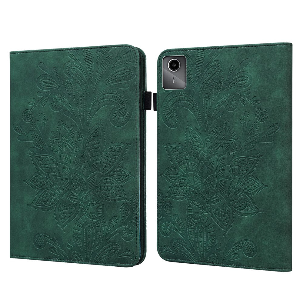 For Lenovo Tab M11 / Xiaoxin Pad 11 2024 Case Leather Tablet Cover with Card Slots Stand - Green