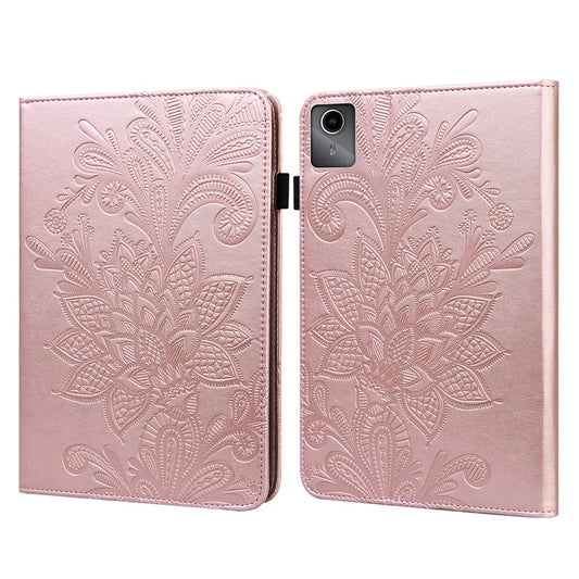 For Lenovo Tab M11 / Xiaoxin Pad 11 2024 Case Leather Tablet Cover with Card Slots Stand - Rose Gold