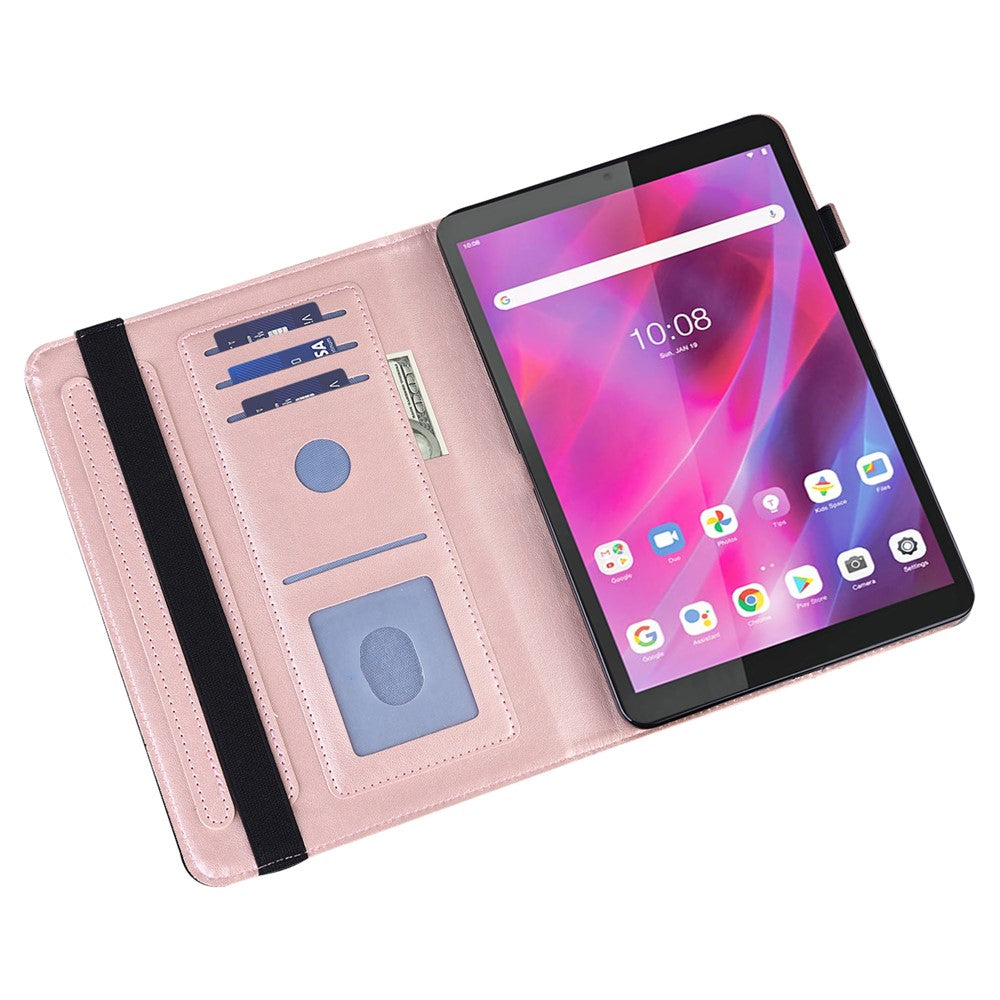 For Lenovo Tab M11 / Xiaoxin Pad 11 2024 Case Leather Tablet Cover with Card Slots Stand - Rose Gold