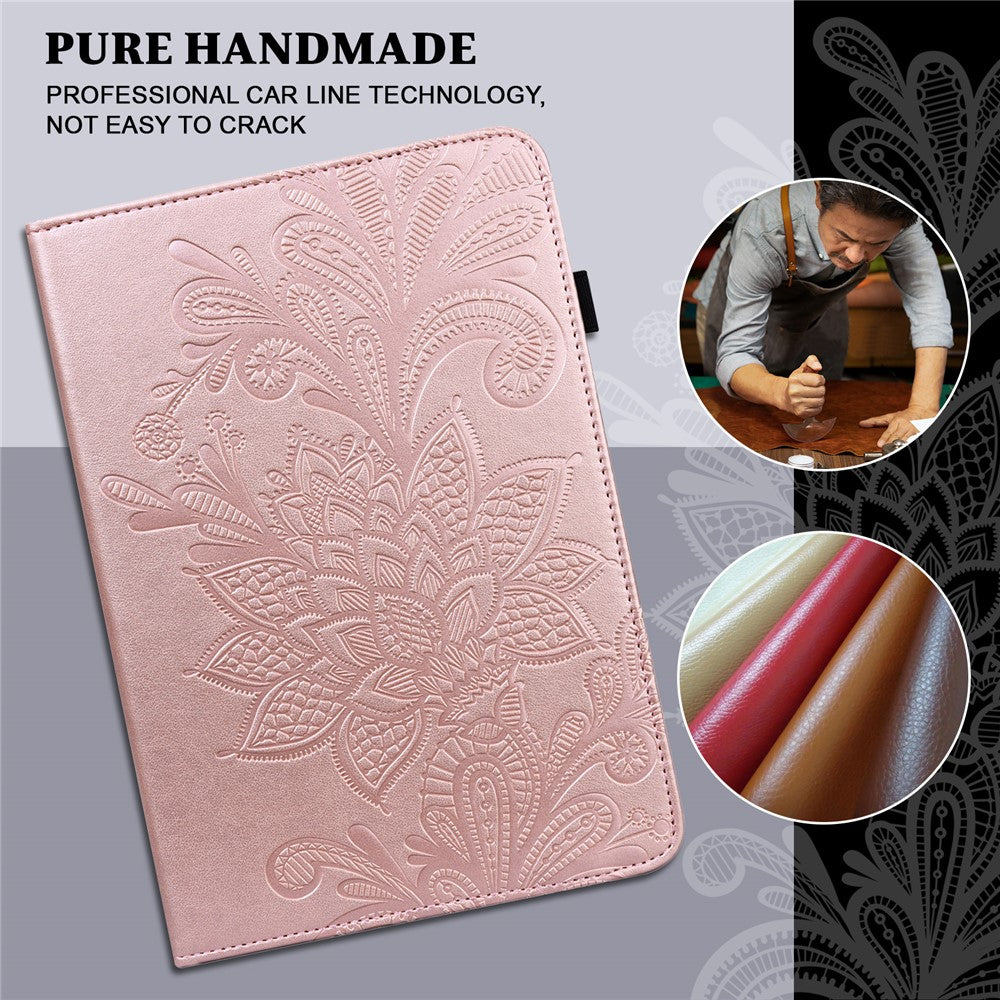 For Lenovo Tab M11 / Xiaoxin Pad 11 2024 Case Leather Tablet Cover with Card Slots Stand - Rose Gold