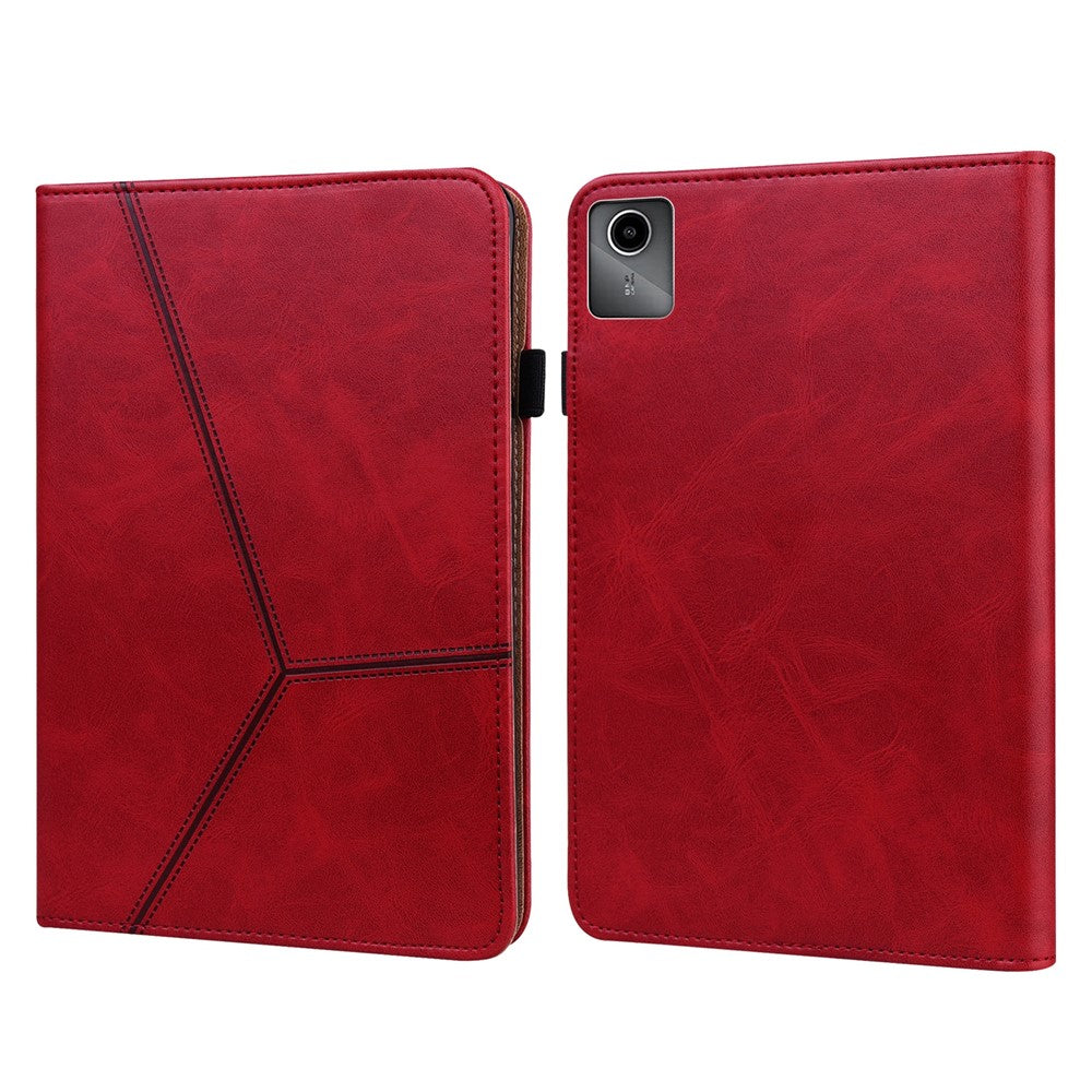 For Lenovo Tab M11 / Xiaoxin Pad 11 2024 Case PU Leather Card Holder Protective Stand Cover - Red