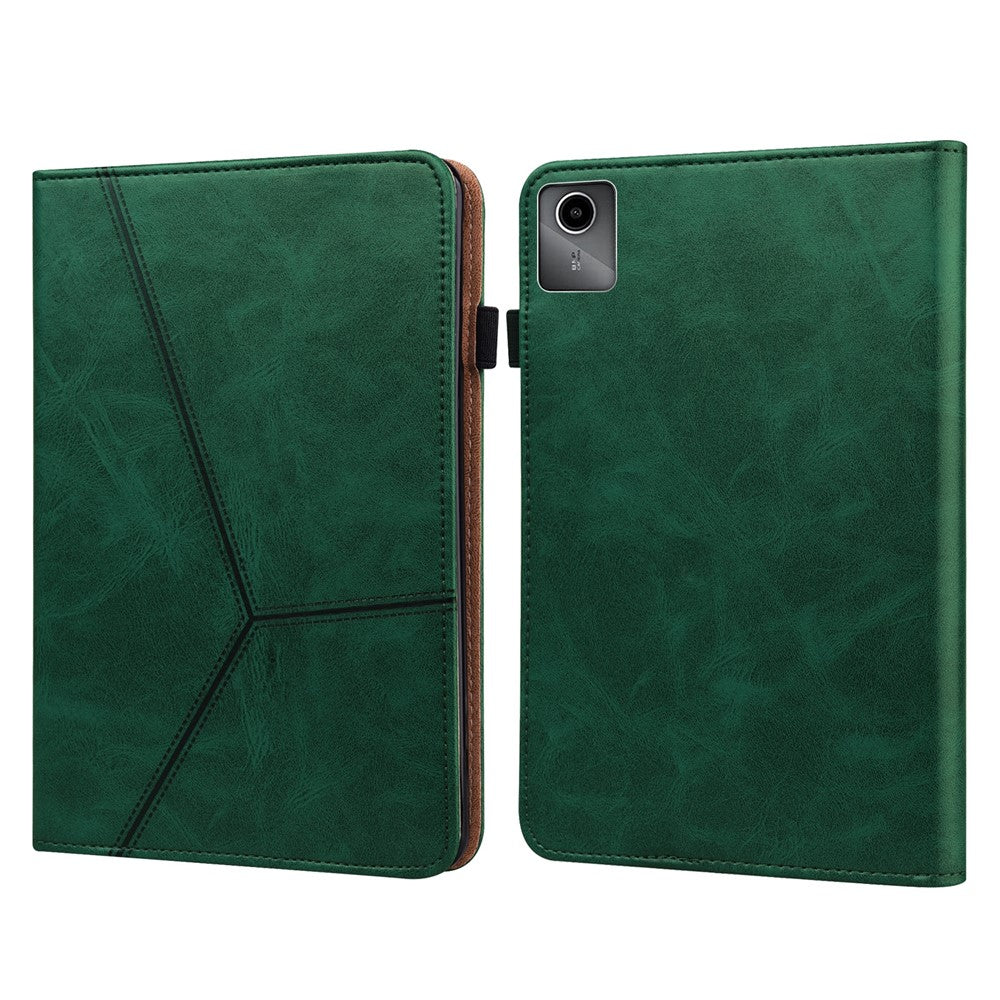 For Lenovo Tab M11 / Xiaoxin Pad 11 2024 Case PU Leather Card Holder Protective Stand Cover - Green