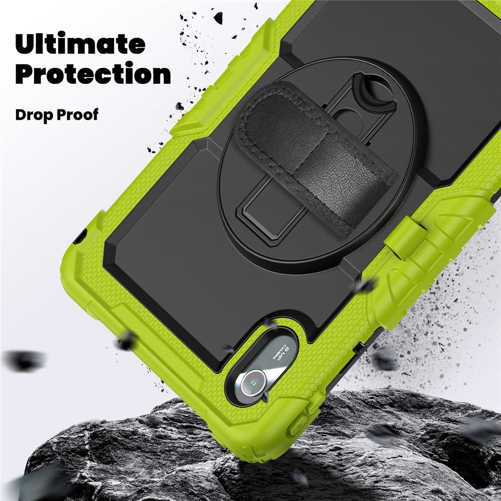 For Lenovo Xiaoxin Pad 11 2025 / 2024 / Idea Tab / K11 Gen 2 / M11 / K11 LTE (2024) Case PC+Silicone Tablet Cover - Black+Yellow-green