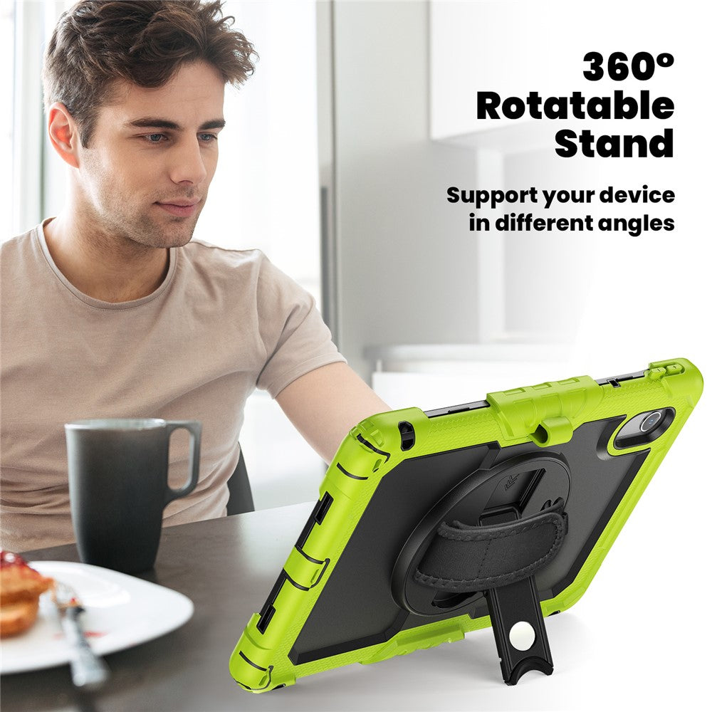 For Lenovo Xiaoxin Pad 11 2025 / 2024 / Idea Tab / K11 Gen 2 / M11 / K11 LTE (2024) Case PC+Silicone Tablet Cover - Black+Yellow-green