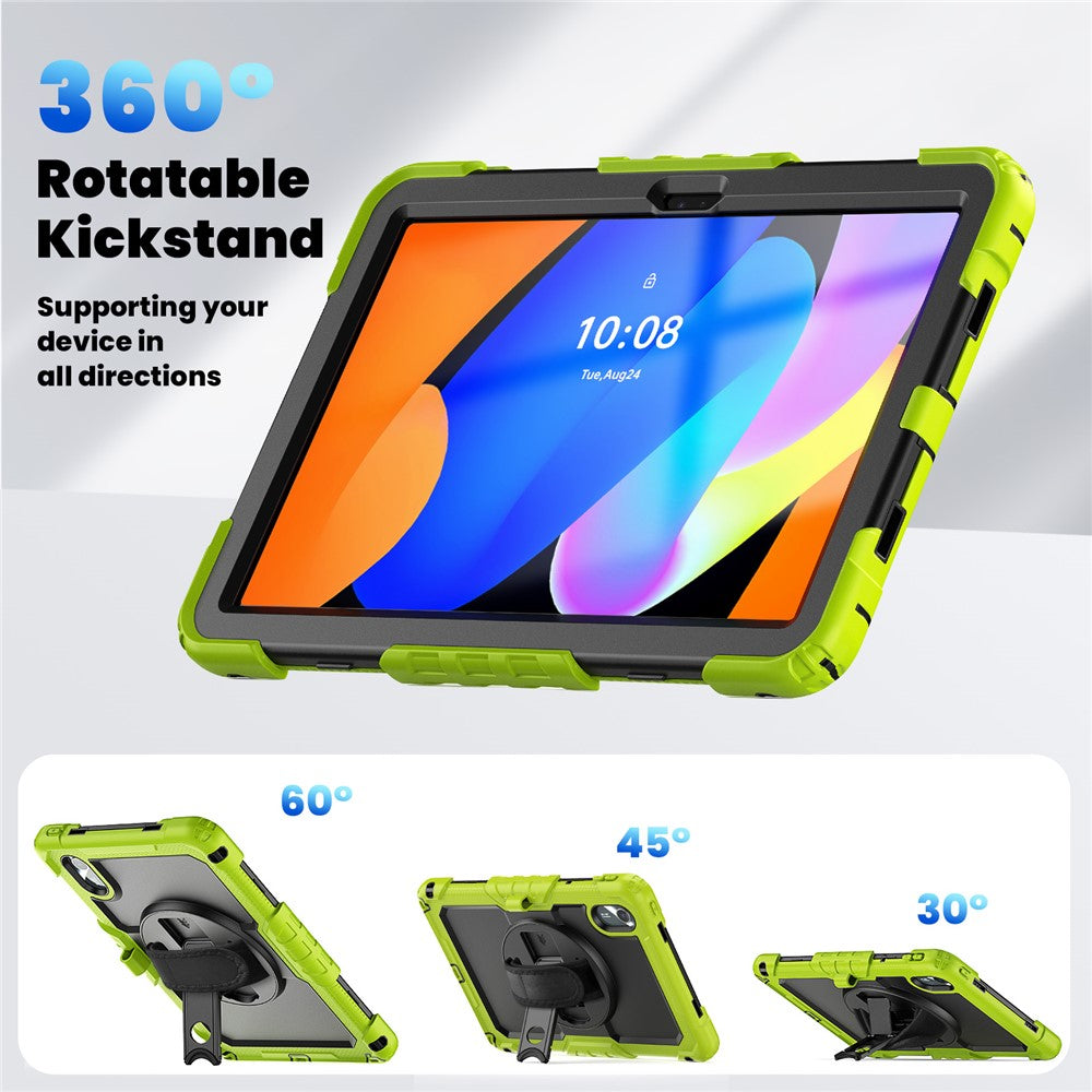 For Lenovo Xiaoxin Pad 11 2025 / 2024 / Idea Tab / K11 Gen 2 / M11 / K11 LTE (2024) Case PC+Silicone Tablet Cover - Black+Yellow-green