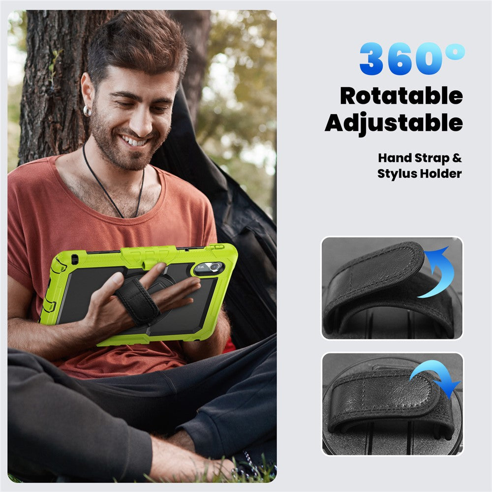 For Lenovo Xiaoxin Pad 11 2025 / 2024 / Idea Tab / K11 Gen 2 / M11 / K11 LTE (2024) Case PC+Silicone Tablet Cover - Black+Yellow-green